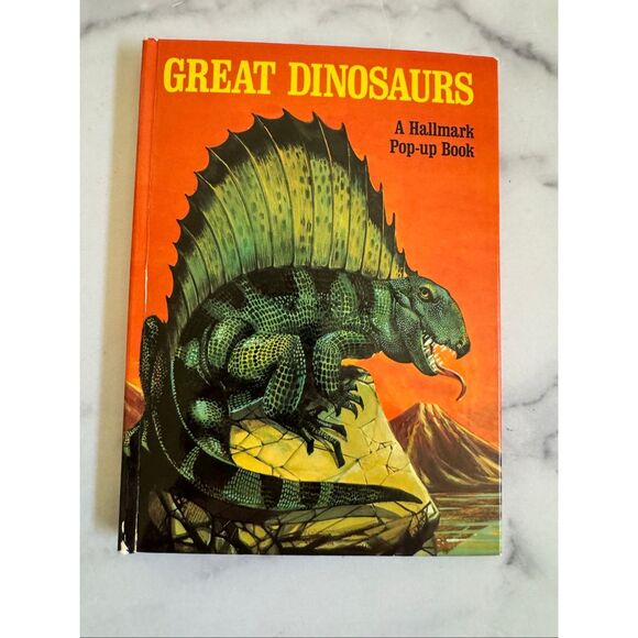 Great Dinosaurs pop up book orange 70s children’s vintage hardback book - Picture 1 of 4